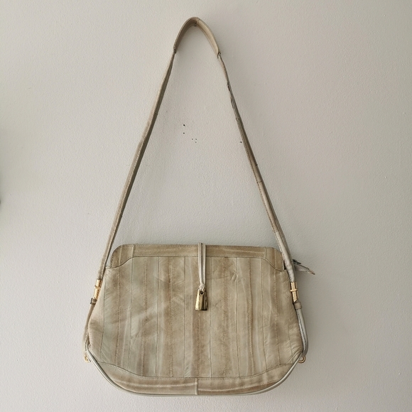 *sold* Vintage grey and gold shoulder bag, retro purse - Picture 3 of 9